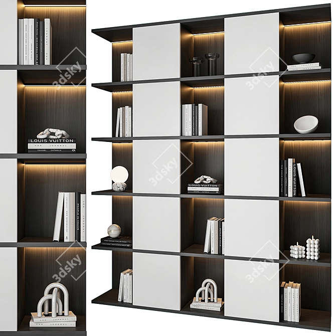 Modern Bookcase with Contemporary Design 3D model image 1