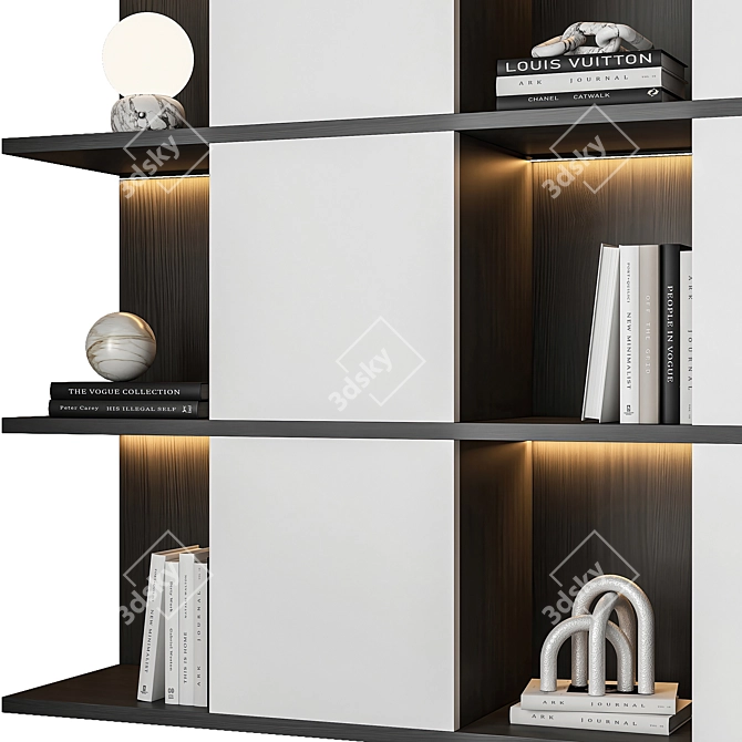 Modern Bookcase with Contemporary Design 3D model image 2