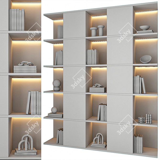 Modern Bookcase with Contemporary Design 3D model image 3