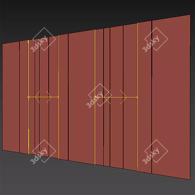 Modern Headboard Wall Panel 3D 3D model image 3