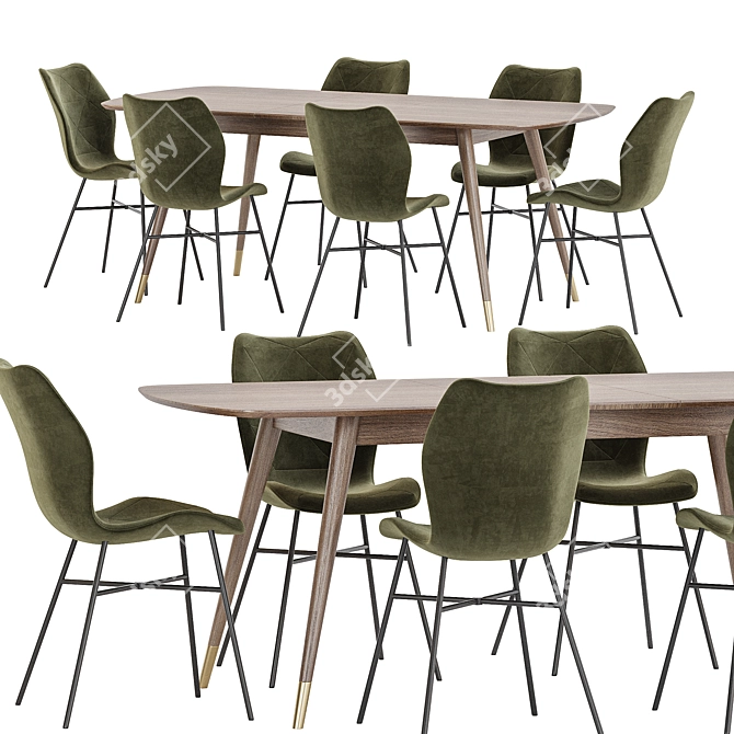  Modern Dining Set Furniture Collection 3D model image 1