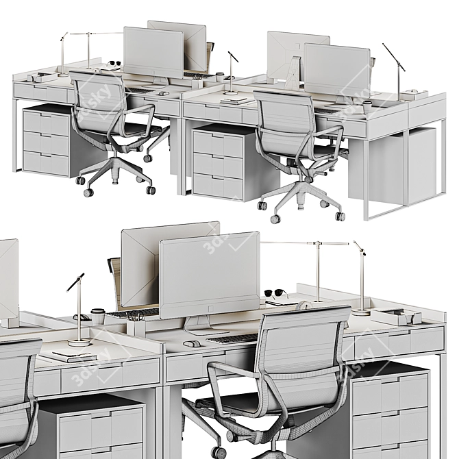 Modern Ikea Office Furniture Set 3D model image 7