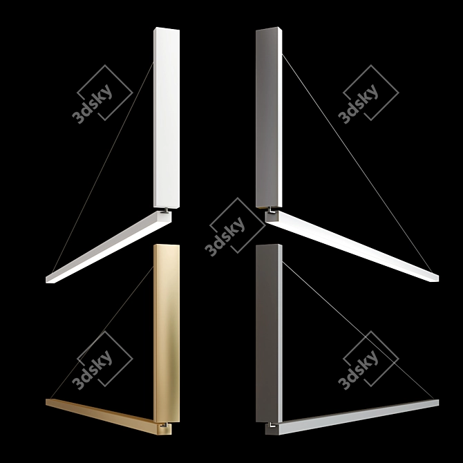 Sleek LED Wall Lamp Design 3D model image 2