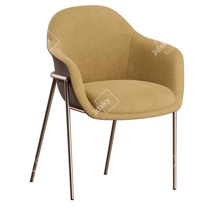 Marelli Chia Metal Chair: Modern Elegance 3D model image 4