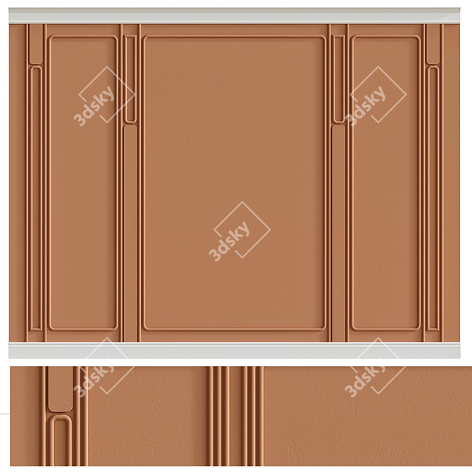 Decorative Plaster with Molding #009 3D model image 2