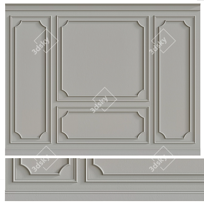 Decorative Plaster with Molding #010 3D model image 2