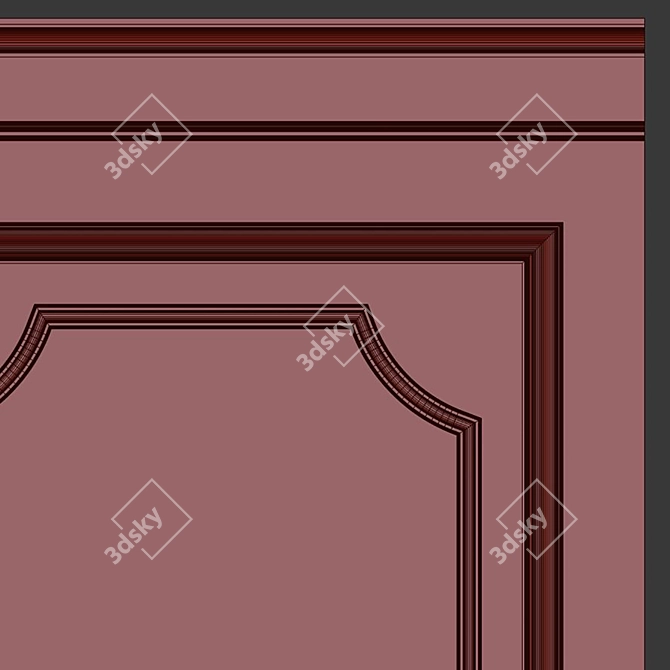 Decorative Plaster with Molding #010 3D model image 4