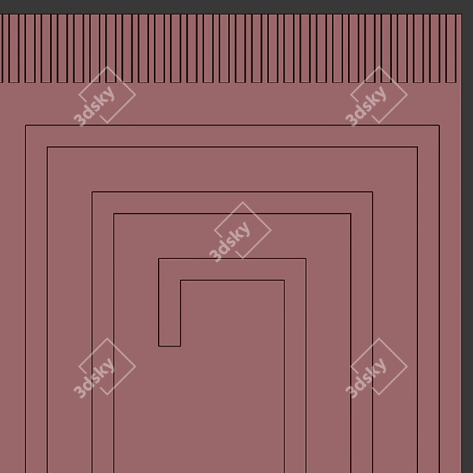 Decorative Plaster with Molding #011 3D model image 5