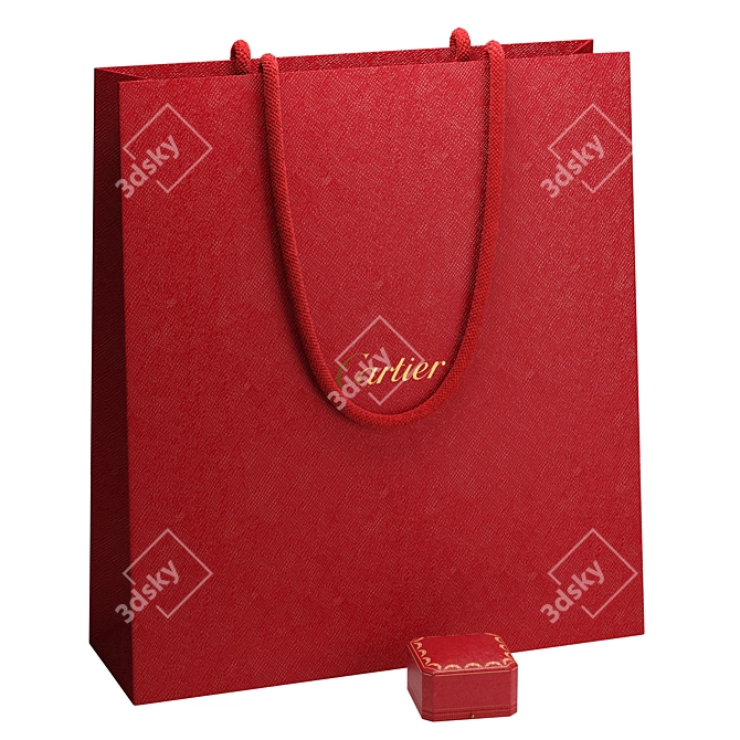 Luxury Cartier Gift Packaging Set 3D model image 3