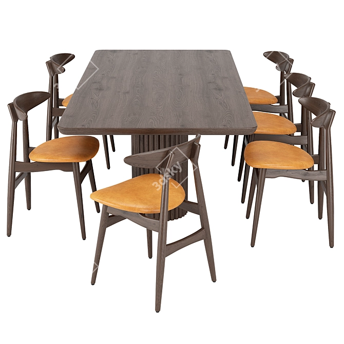 Modern Dolce Dining Table Set 3D model image 2