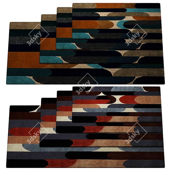 Contemporary Rug Set in Various Sizes 3D model image 3