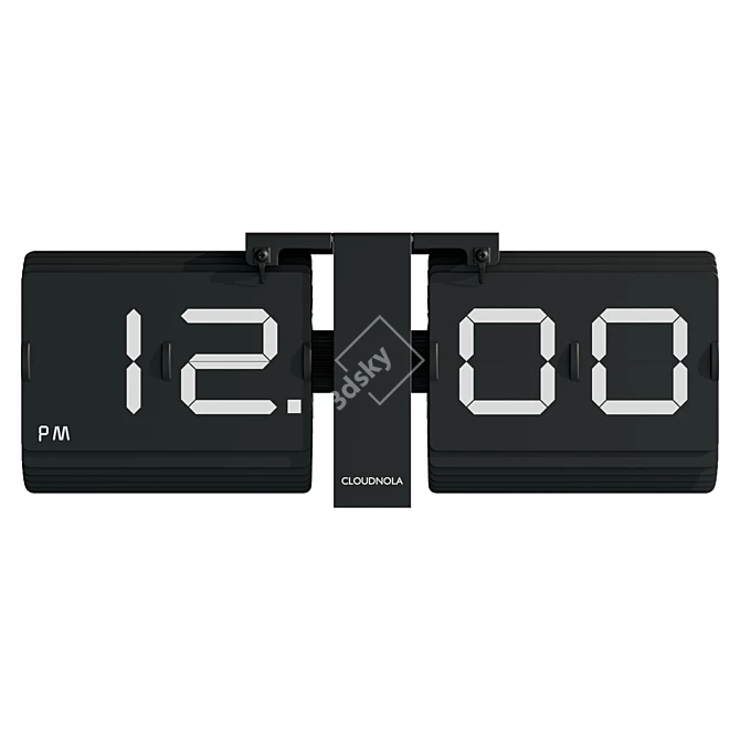 Modern UV-Unwrapped Digital Clock 3D model image 2