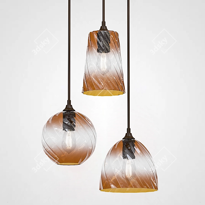 Brown Pick-n-Mix Pendant Light 3D model image 2