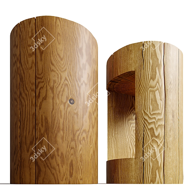 Natural Pine Bedside Cabinet 3D model image 2