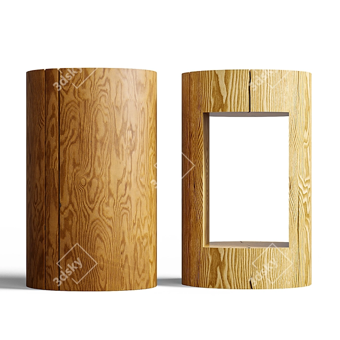 Natural Pine Bedside Cabinet 3D model image 3