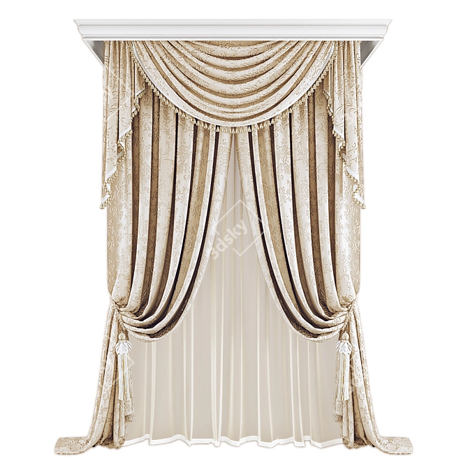 Polyester Curtain Set 308685	vertices 3D model image 1