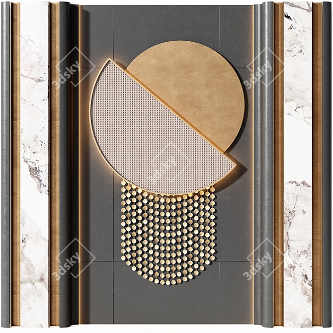 Modern Wall Art Panel Decoration 3D model image 1