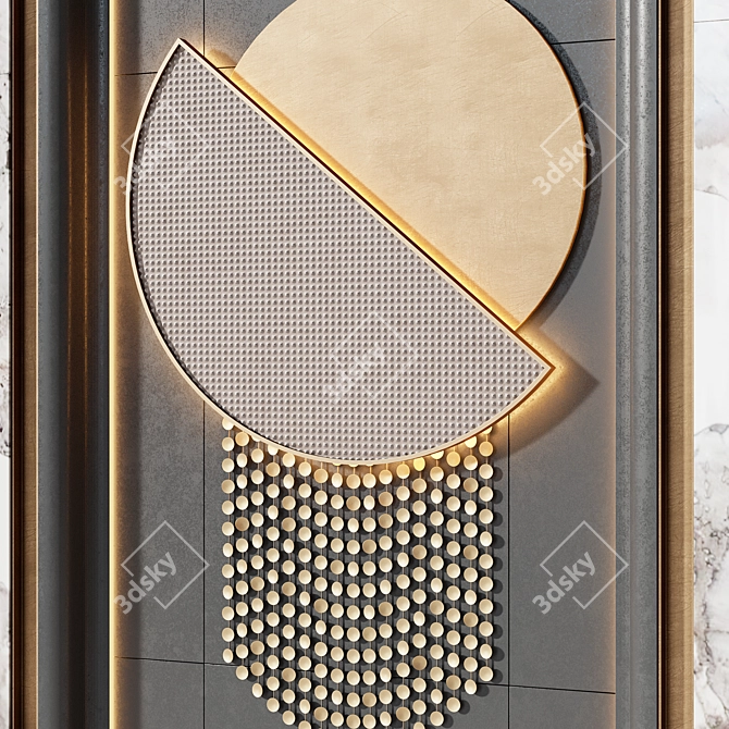 Modern Wall Art Panel Decoration 3D model image 2