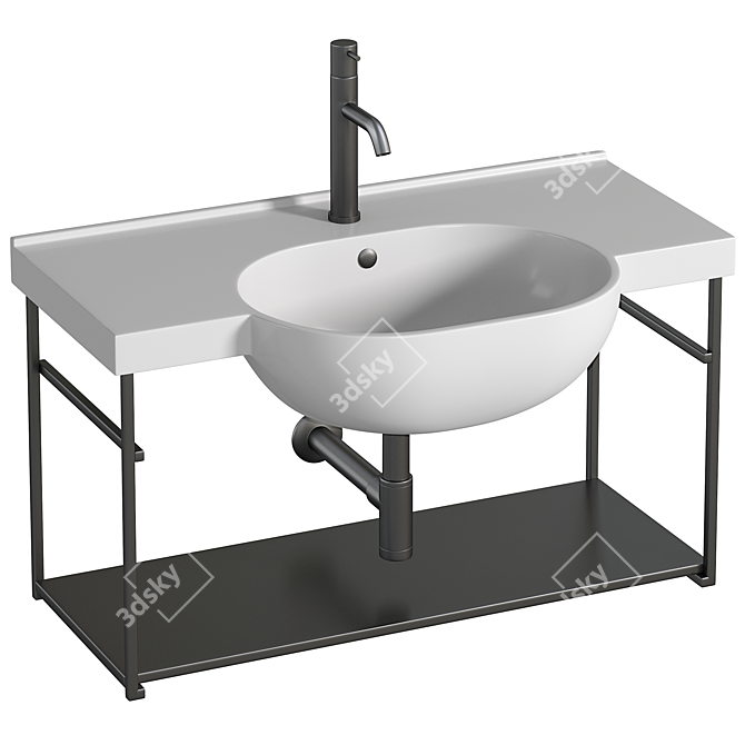 Globo Mode Wall Hung Basin 3D model image 1