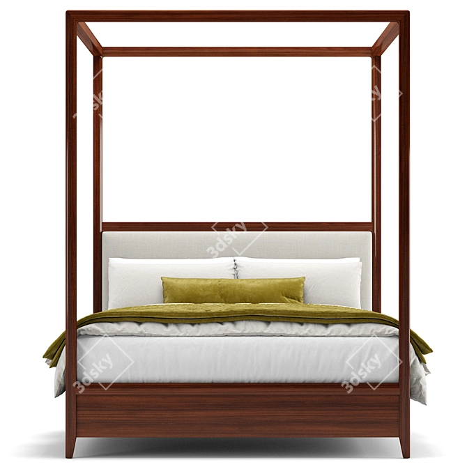 Luxurious Gael Canopy Upholstered Bed 3D model image 2