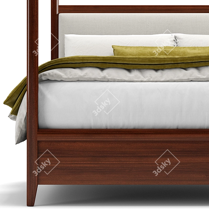 Luxurious Gael Canopy Upholstered Bed 3D model image 3