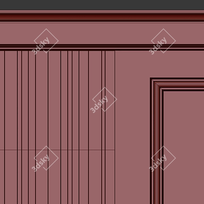 Decorative Plaster with Molding #013 3D model image 4