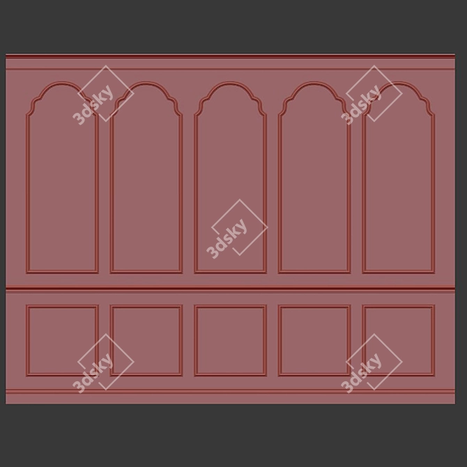 Decorative Plaster with Molding #016 3D model image 3