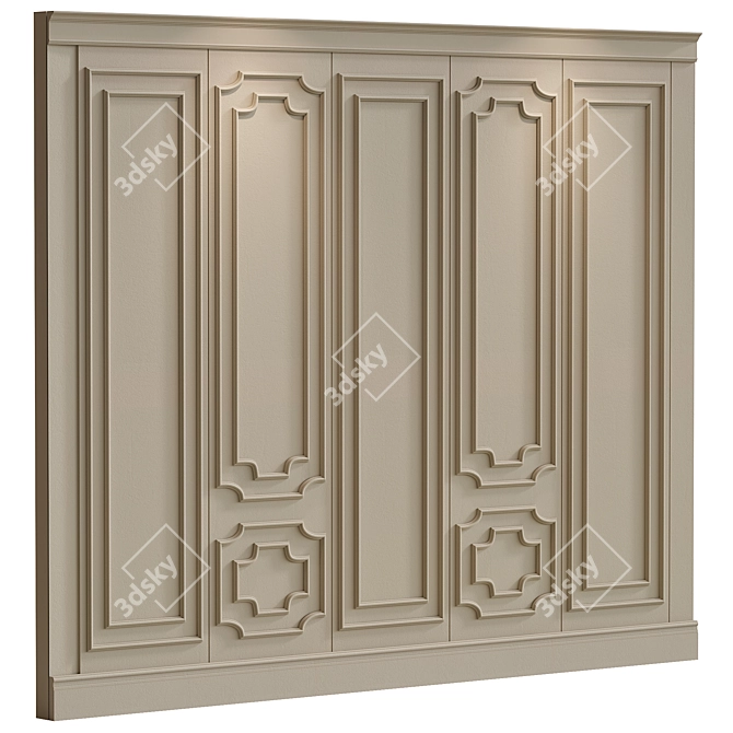 Versatile Decorative Plaster Moulding 3D model image 1