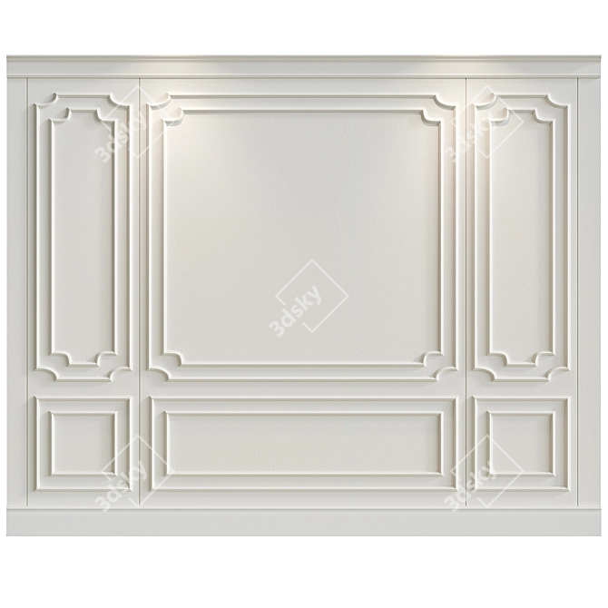 Versatile Decorative Plaster Moulding 3D model image 2