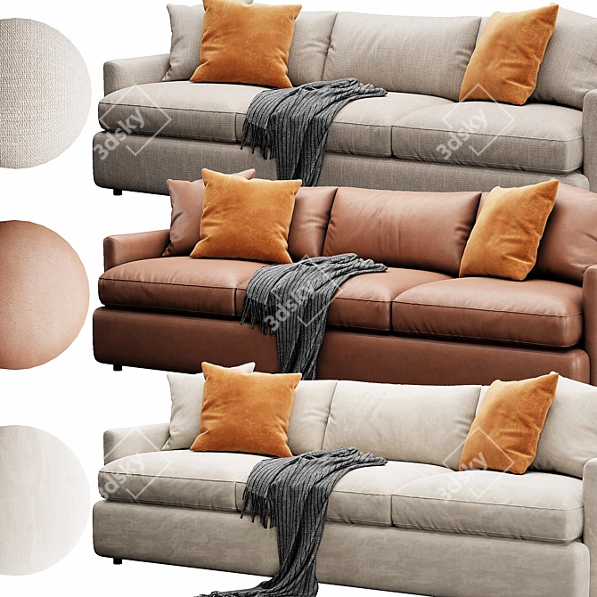 Versatile Lounge Sofa | Dimensional Elegance 3D model image 2