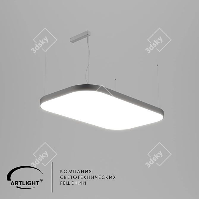 Geometric LED Light Fixture 3D model image 1