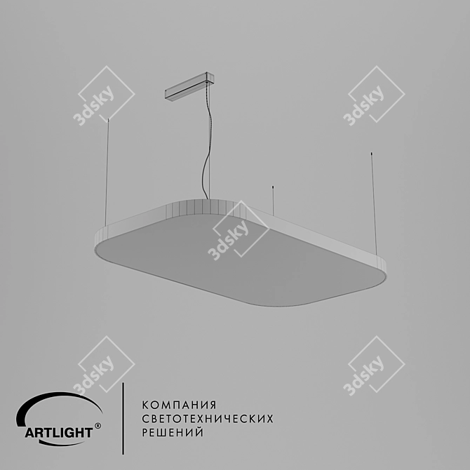 Geometric LED Light Fixture 3D model image 2