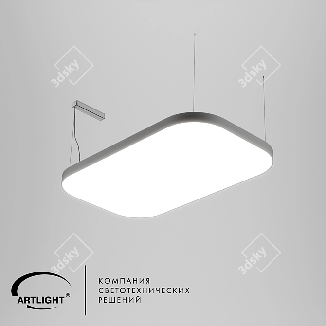 Geometric LED Light Fixture 3D model image 3