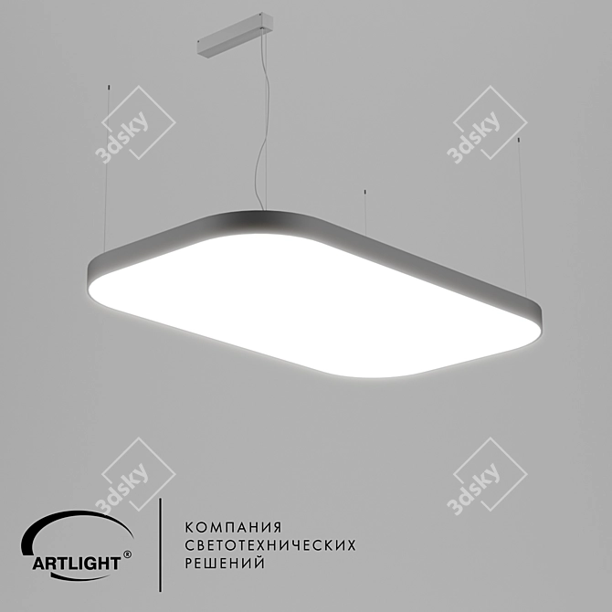 Geometric LED Light Fixture 3D model image 4