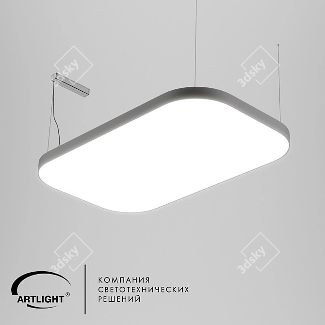 Geometric LED Light Fixture 3D model image 6