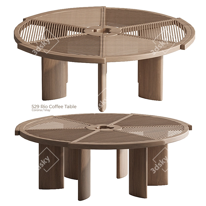 Sleek Rio Coffee Table 3D model image 1