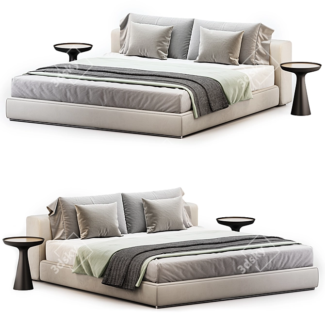 Flexform Groundpiece Bed: 3D Model 3D model image 3