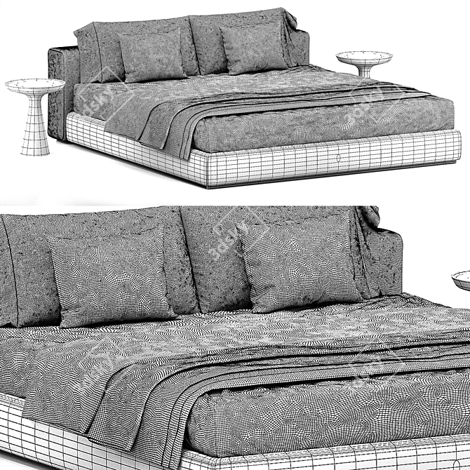 Flexform Groundpiece Bed: 3D Model 3D model image 4