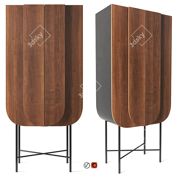 Milla & Bloom Modern Bar Cabinet 3D model image 1