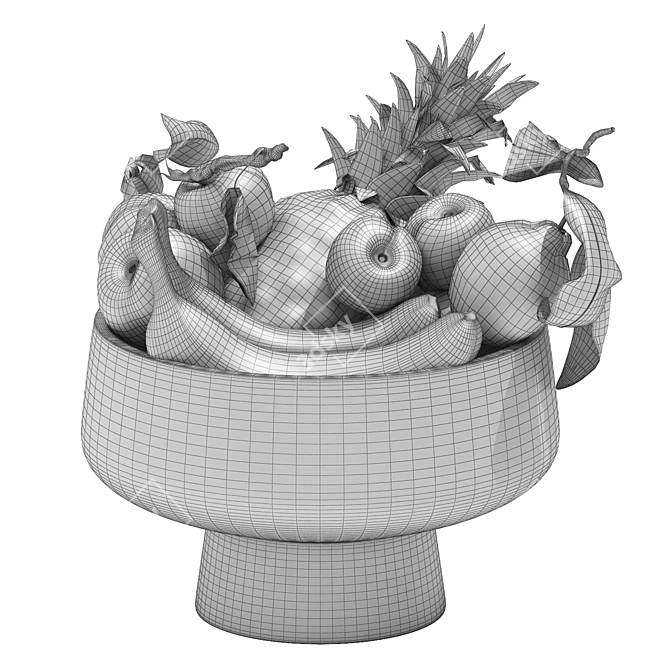 Exotic Fruits Bowl 3D Model 3D model image 3