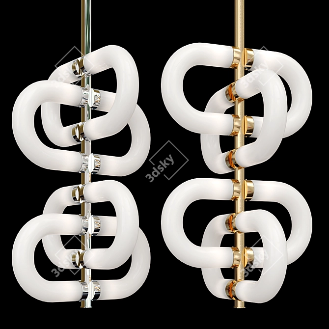 Handmade Brass Chain Pendant Lamp 3D model image 3