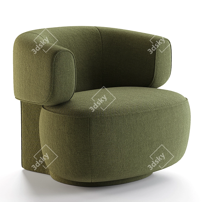 French Designer Litho Armchair by Pierre Frey 3D model image 2