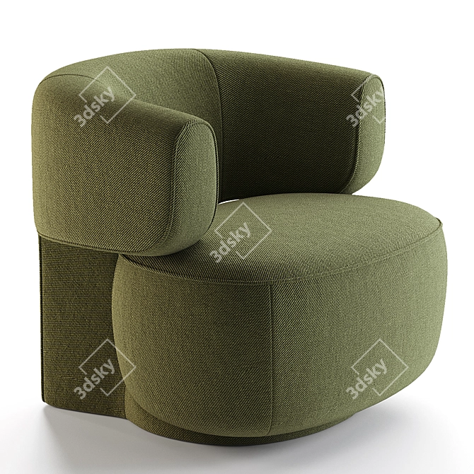 French Designer Litho Armchair by Pierre Frey 3D model image 4