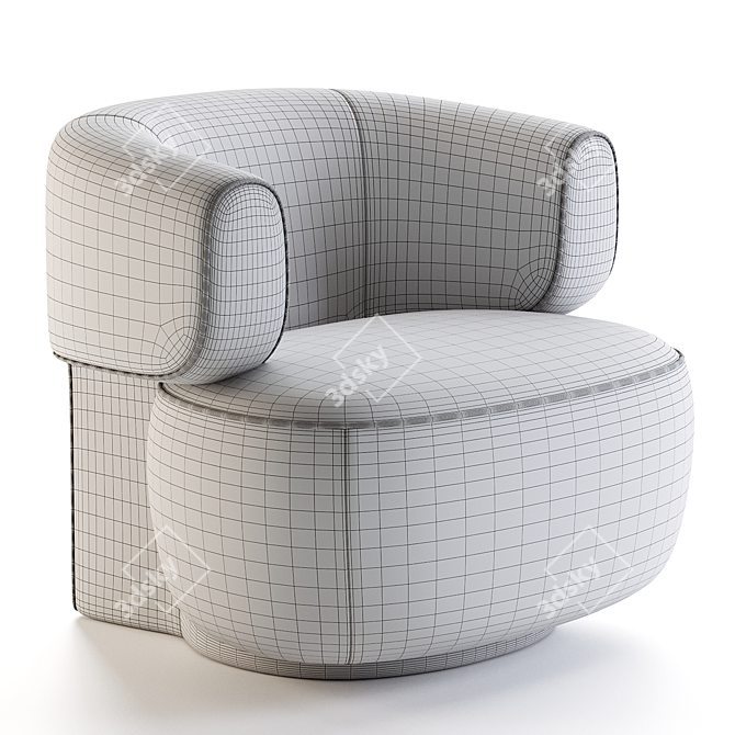 French Designer Litho Armchair by Pierre Frey 3D model image 6