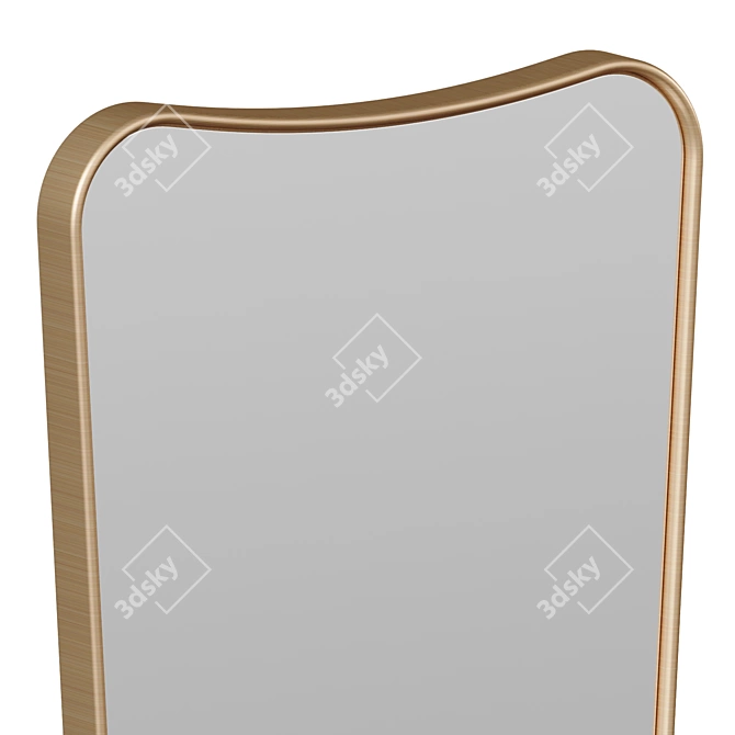 Mid-Century Brass Accent Mirror 3D model image 2