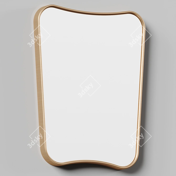 Mid-Century Brass Accent Mirror 3D model image 3