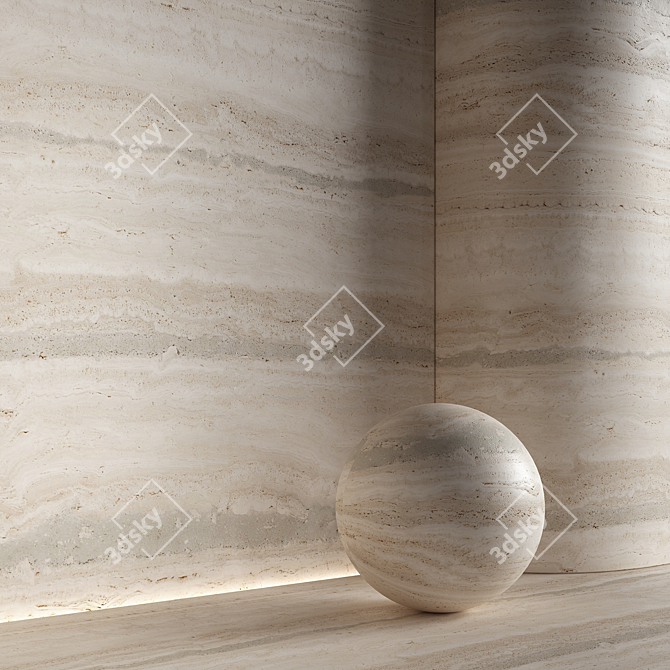 Travertine Stone Material Texture Pack 3D model image 2