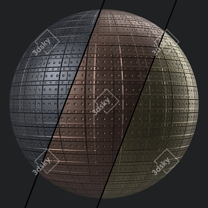 Seamless Metal Panels: PBR 4K 3D model image 1