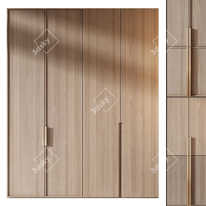 Easily Editable Modern Cabinet Set 3D model image 1