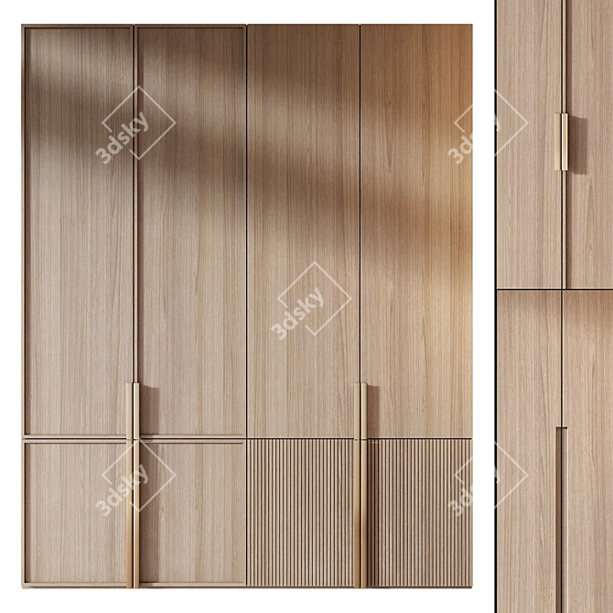 Easily Editable Modern Cabinet Set 3D model image 2